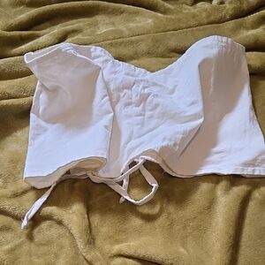 Free People White Strapless Top